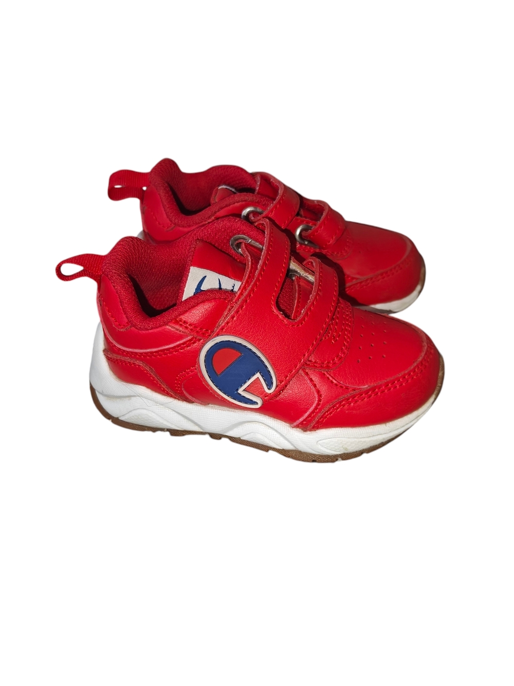 Champion Sneakers in Red and White Hook & Loop Closure 5c Toddler